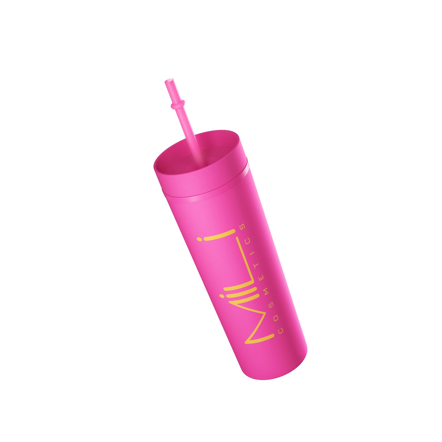 Pink Mug With Straw